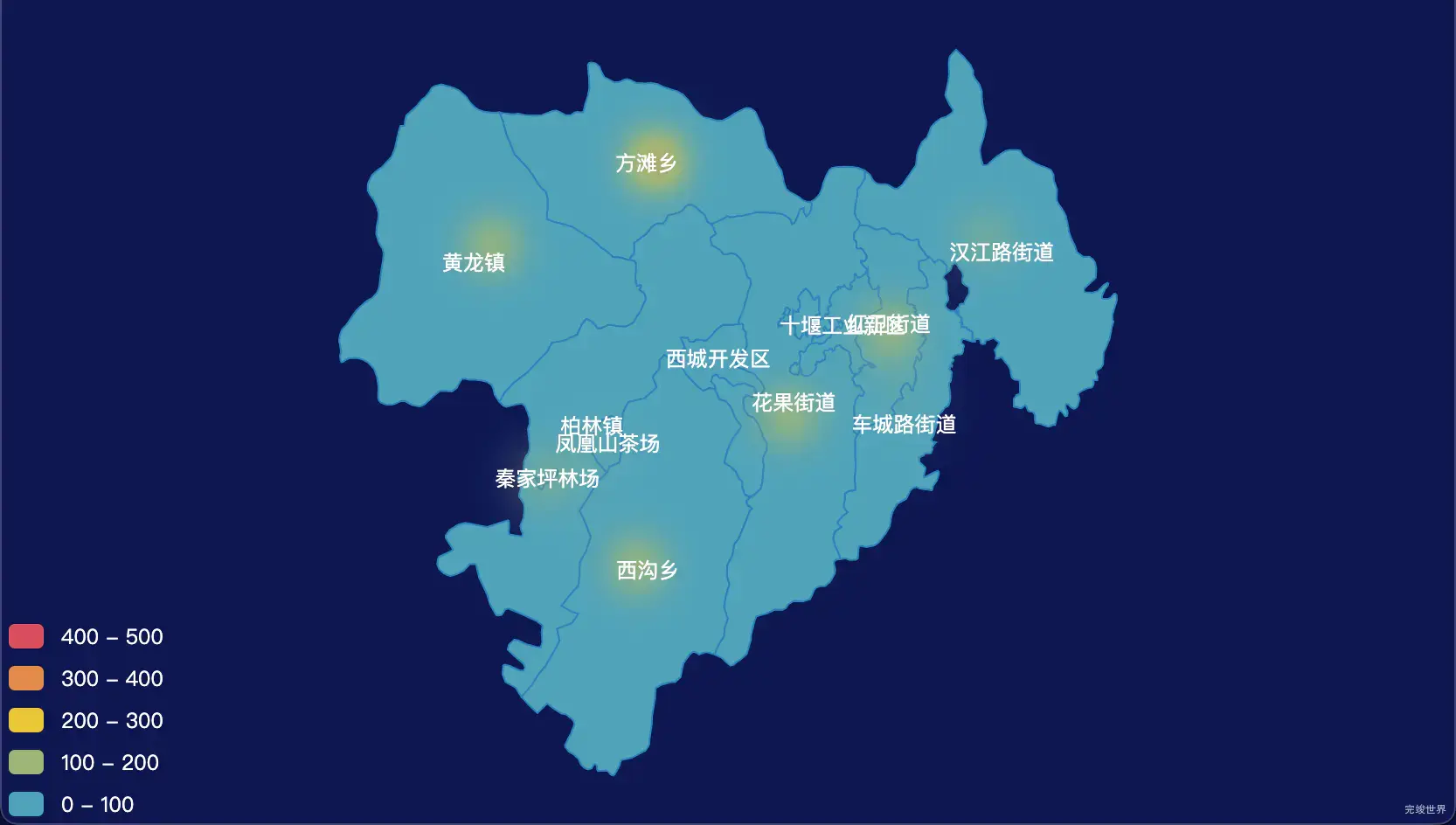 15 echarts 十堰市张湾区geoJson地图热力图